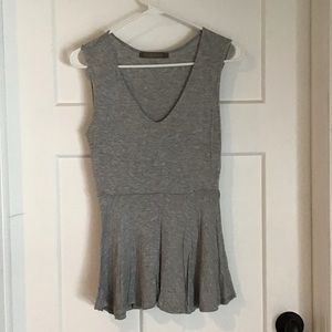 Gray peplum tank top